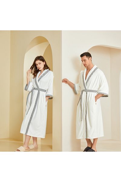 REEFI Royal white rustic bathrobe