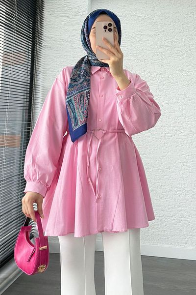 MELEK ARAZ Heart Belted Tunic - Pink