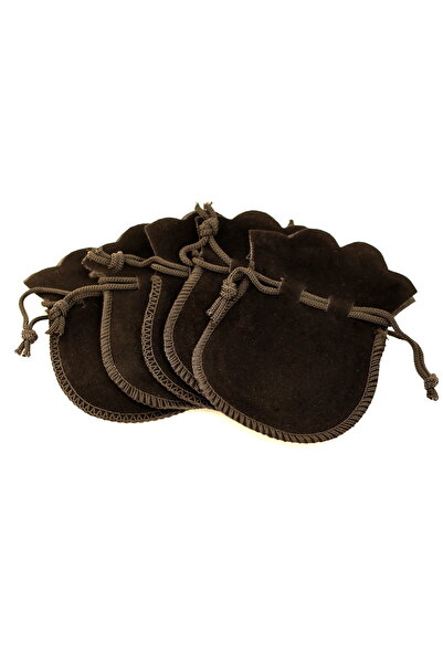 666 5Adet İthal Siyah Kadife Kese 9.5x7.5cm OrtaBoy 1.kalite Dokuma İpli Yuvarlak Büzgülü Altın Kesesi