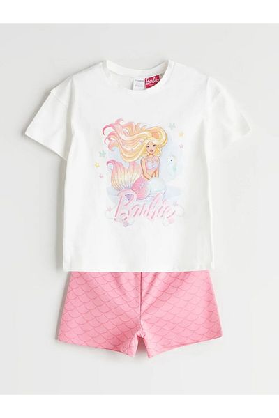 LC Waikiki Lcw Kids Ecru Look Girls T-Shirt and Shorts 2 Pack