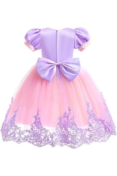 EvrikaUnity Rapunzel Princess Dress for Girls, Set with Crown and Accessories, 4-5 years, 120 cm, Pink