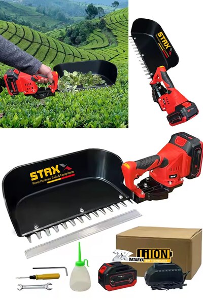 STAXX POWER Titanyum Bıçaklı x2 Çift 21000WH Lityum Akülü Çay Hasat Makinesi Çay Kesme Yolma Toplama Makinesi