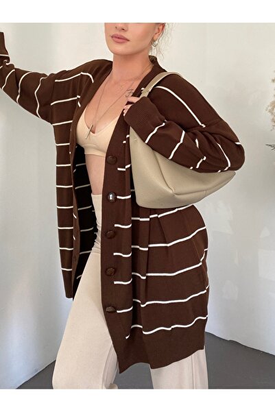 HİJABAYA Buttoned Long Knitted Cardigan