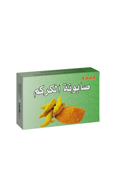 TAHA Original turmeric soap to lighten the body and skin and get rid of pimples, 125g