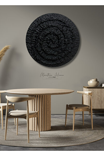 MAİNTHEAHOME Dokulu Yuvarlak Alçı Tablo - Kozmik Döngü | El Yapımı 3D Dekorat...