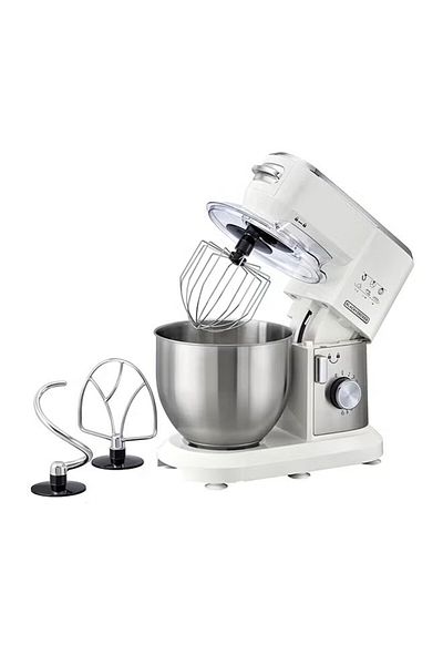 Black&Decker BLACK+DECKER Stand Mixer, Stainless Steel Bowl, 10 Speeds + Pulse, Planetary Action, Dough Hook,
