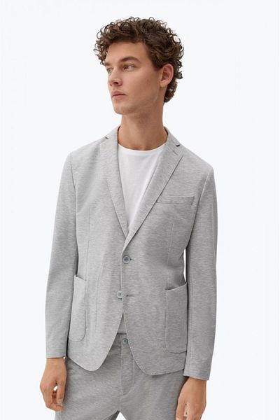 s.Oliver Men's Slim Fit Joog Suit Light Grey Jacket