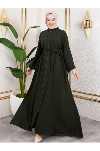 Modamorfo Μανίκι με φερμουάρ Ελαστική ζώνη μέσης Medine Silk Ferace -χακί