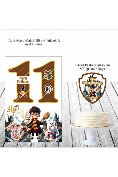 SİYAH PARTİ EVİ Harry Potter 11 Yaş Doğum Günü Masa Maketi / Pasta Süsü
