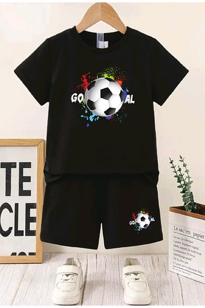 UBEYDE Crew Neck Boys' Set and Girls' Set Cotton T-Shirts and Shorts, Summer Comfort Set