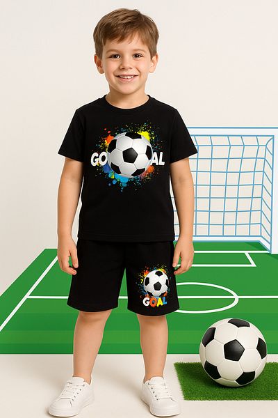 UBEYDE Crew Neck Boys' Set and Girls' Set Cotton T-Shirts and Shorts, Summer Comfort Set