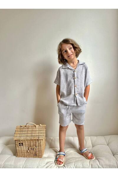 lesa kids wear Linen Wood Buttoned Men's Suit