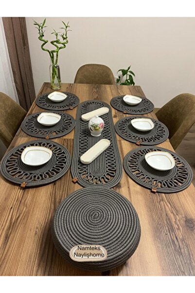 naylişhome iută, set de serviciu american, runner, supla, cadou, set de față de masă, set de servire