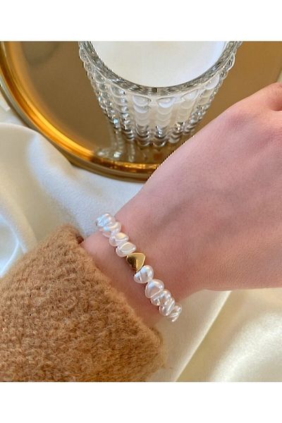 Limed Design Pearl Heart Bracelet