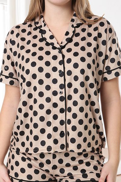 Bella Linda Women's Pajama Set with Buttoned Viscose Shorts