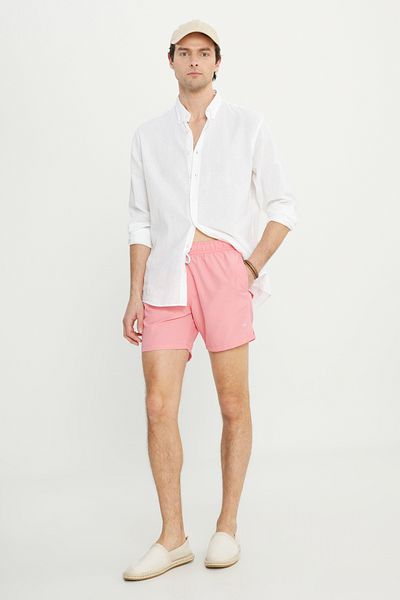 AC&Co / Altınyıldız Classics Ανδρικό ροζ Quick Dry με μοτίβο τσέπης Standard Fit Μαγιό με κανονική εφαρμογή