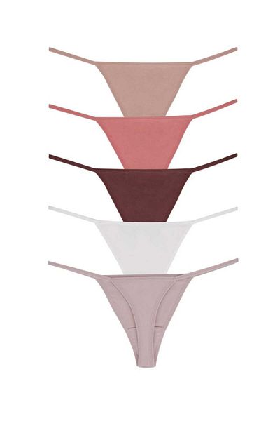 cappadocians Women's Cotton Rib Thong 5 Pack