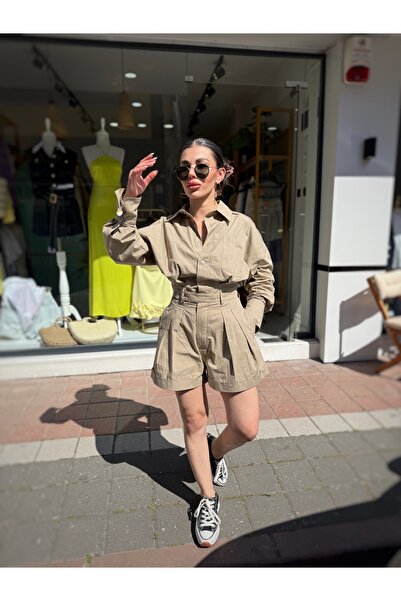 GÜLCİCİ Haki şort tulum