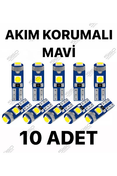 SİSA SENİSTESENAL T5 Led (10 ADET) Mavi Kilometre Kadran Ambiyans Aydınlatma ...