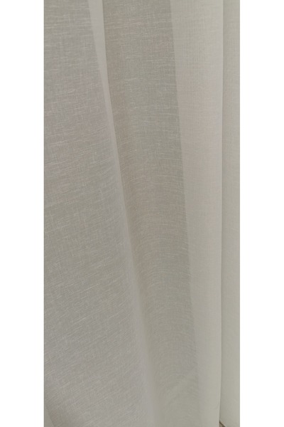 Miraçperde Premium Kalite Ütü Istemeyen Naturel Keten Tül Perde 1/2,5 orta Pi...