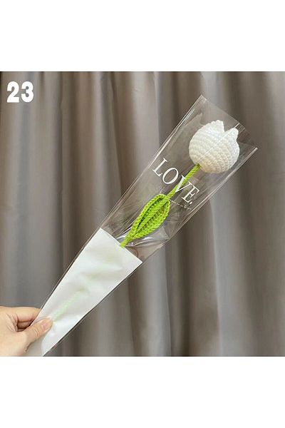 Choice 23 Knitting Flower Rose Tulips Daisy Single Bouquet Simulation Flower Home Decoration Wedding Hand-K