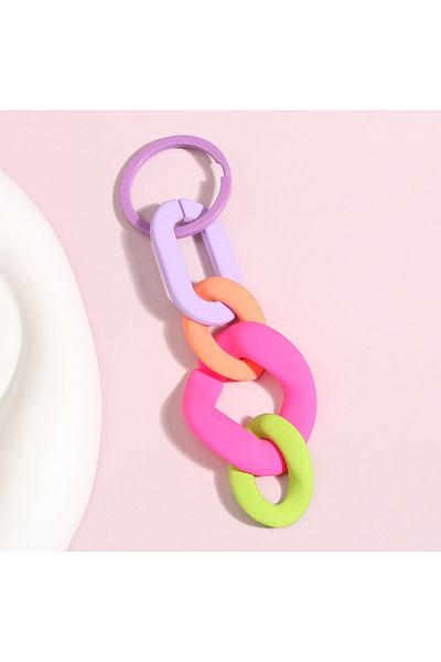 Choice سلسلة مفاتيح E5579 مصنوعة يدويًا من البلاستيك الأكريليك الملون، مناسبة لحقائب اليد النسائية والرجالية