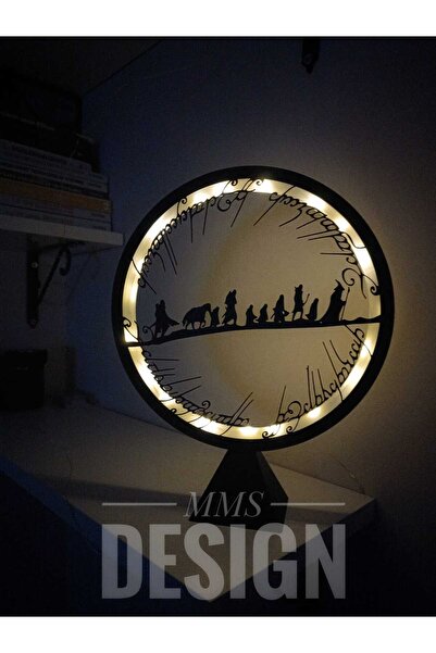 MMS DESİGN Desenli Led Işıklı Dekoratif Aydınlatma Çember Ring Gece Lambası