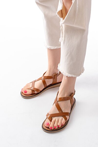 Budi Turega Style 205-08 Tan Orthopedic Genuine Leather Women's Sandals