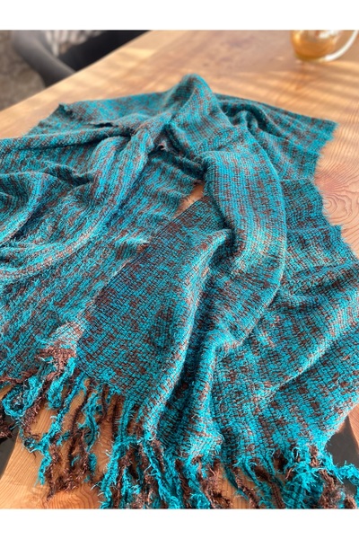 Bohemian Turquoise Knitwear Tasseled Scarf Shawl