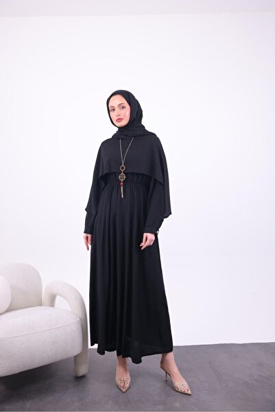 Afili butik فستان بتفاصيل قلادة وخصر مطاطي