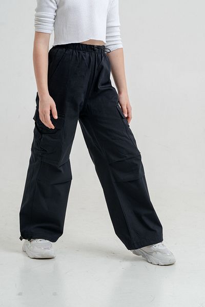 GİYİCEM TEKSTİL Girl's Pockets Drawstring Linen Pants 2546