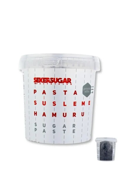 ŞEKER & SUGAR Şekersugar Şeker Hamuru Siyah 1 Kg – Pasta Kaplama ve Dekoratif...