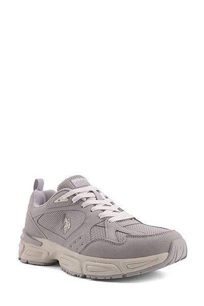 U.S. Polo Assn. Comfortable Lace-Up Casual Sneaker Gray Shoes