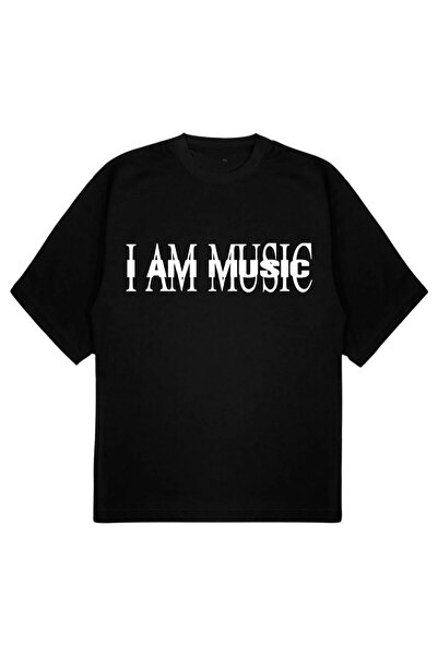 SVART WEAR ΕΙΜΑΙ ΜΟΥΣΙΚΗ με τύπωμα Μπλουζάκι oversized Μπλουζάκι