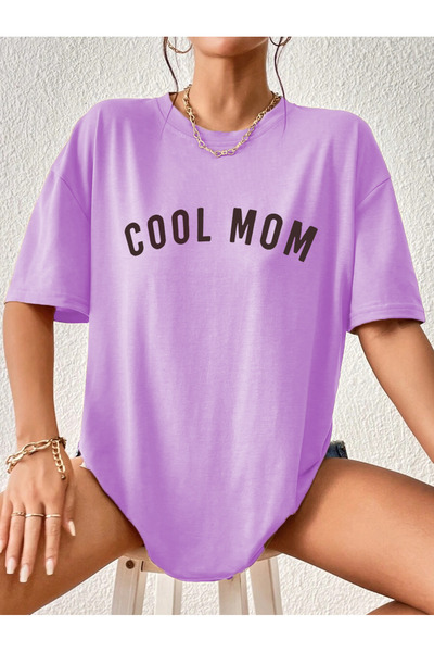 Renaissance Tricou de maternitate Saks Blue cu imprimeu Cool Mom pentru femei