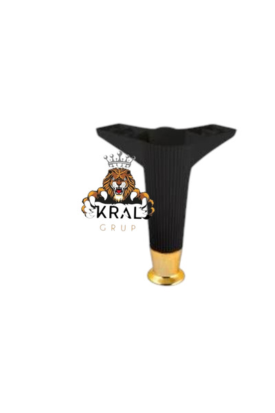 kral hırdavat UMUT ÇALIK Asya Çizgili 15 Cm Siyah / Gold Mobilya Ayağı- Dolap...