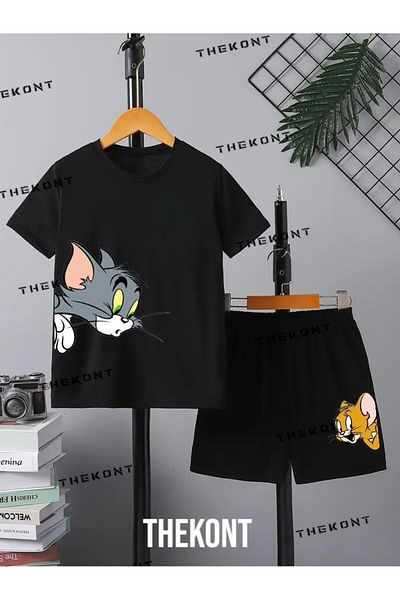 THEKONT Tom and Jery Child Shorts/Tshirt Set with Lower and Upper Print