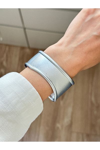 YOUES JEWELRY Thick Handcuff Bracelet Adjustable Bangle Unisex Silvery Silver