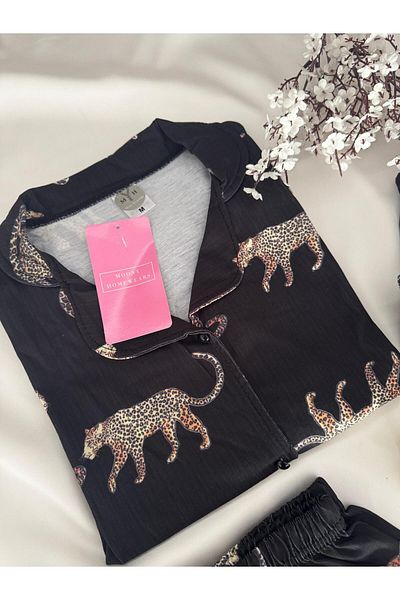 MH Moony Homewears Set pijamale leopard din 3 piese