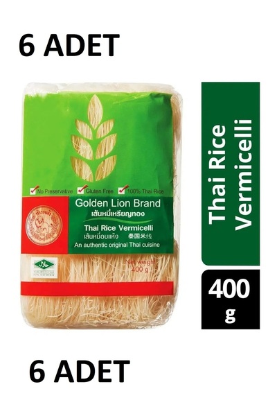 GOLDEN LION Rice Vermicelli Vegan glutensiz 400 gr x 6 adet