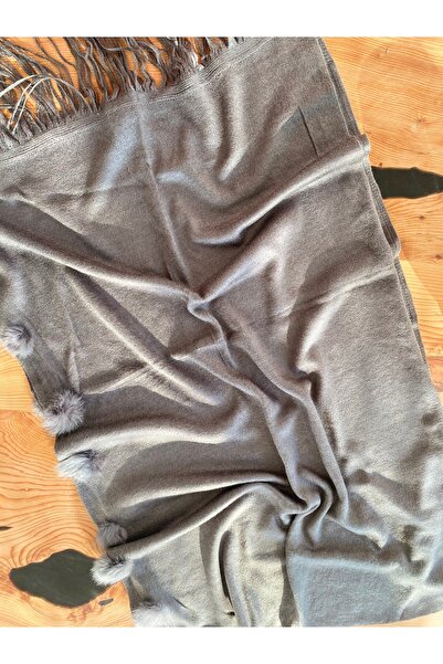 Bohemian Kadın Triko Ponponlu Omuz Şal Atkı