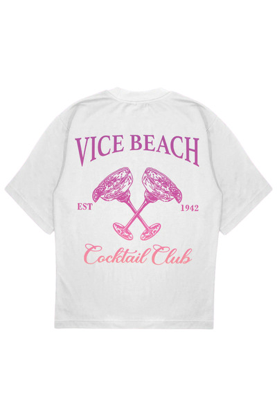 SVART WEAR Vice Beach Printed T-Shirt Oversize T-Shirt Cocktail Club