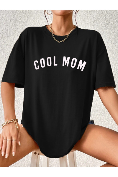 Renaissance Tricou de maternitate Saks Blue cu imprimeu Cool Mom pentru femei