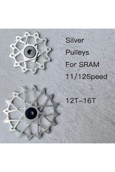 Choice Silver Pulleys Mtb Road Rear Derailleur Cage Pulley Wheels for SRAM 11/12 speed Derailleur Oversized