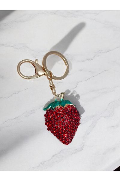 MAC CENTER Two Sided Strawberry Bag Charmi Bag Decoration