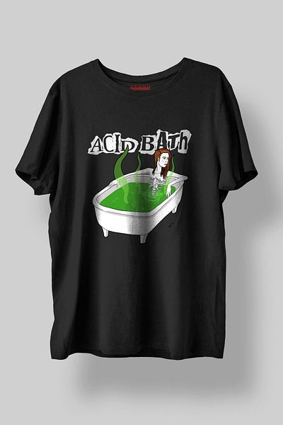 Sound Gorgeous Acid Bath Music Printed Regular Fit Unisex Black T-Shirt 100% Cotton No:0018