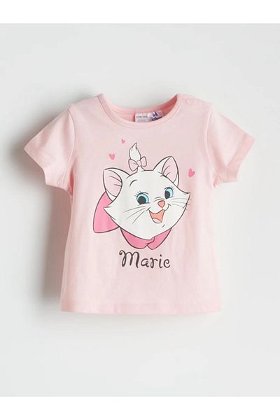 LC Waikiki Lcw Baby Pink Mary Cat Printed Baby Girl Shorts Pajama Set