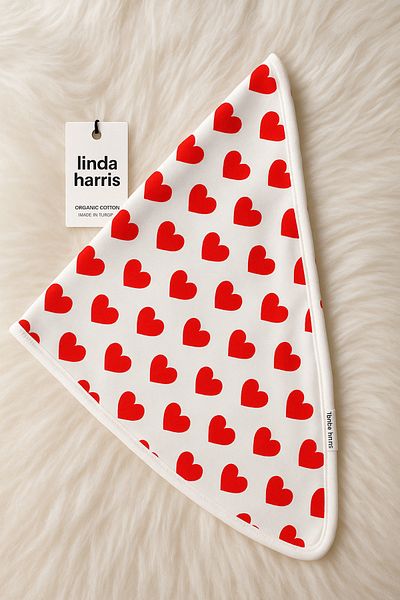 Linda Harris Big Heart Pattern 80X80 Double Layer Baby Blanket