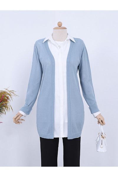 HİJABAYA Long Sleeve Mesh Spring Cardigan
