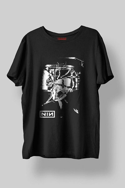 Sound Gorgeous Nine Inch Nails Music Printed Regular Fit Unisex Black T-Shirt 100% Cotton No:0238